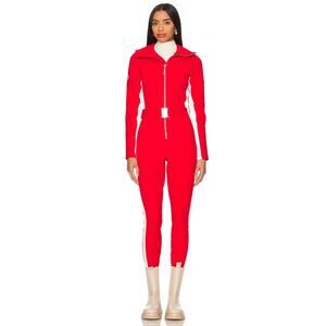 Cordova Ski Suit Snowboarding Waterproof Zip Front Belted Firey Red White S